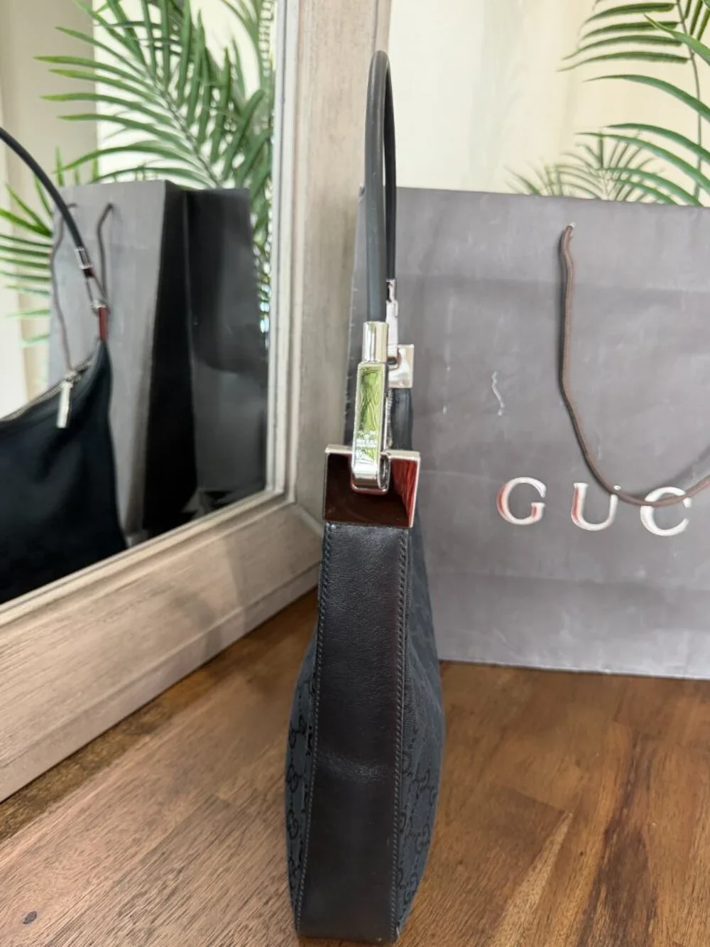 Vintage Gucci Tom Ford Era GG Canvas Hobo Bag